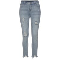 Buffalo Destroyed-Jeans mit ausgefranstem Beinabschluss und Stretchanteil, schmale Passform, blau