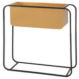 FineBuy Pflanzgefäß FineBuy Pflanzenkübel 60x60x24 cm Metall Gold Rechteckig Blumentopf