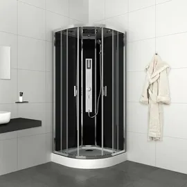 sanotechnik handelsgesellschaft m.b.h. Trend 1 Komplettdusche mit Schiebetür 90 x 215 cm schwarz Sicherheitsglas