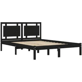 vidaXL Massivholzbett 200 x 200 cm Schwarz