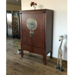OPIUM OUTLET Möbel Kommode Schrank Sideboard Hochzeitsschrank A502/MAROON kastanienbraun vintage asiatisch chinesisch orientalisch