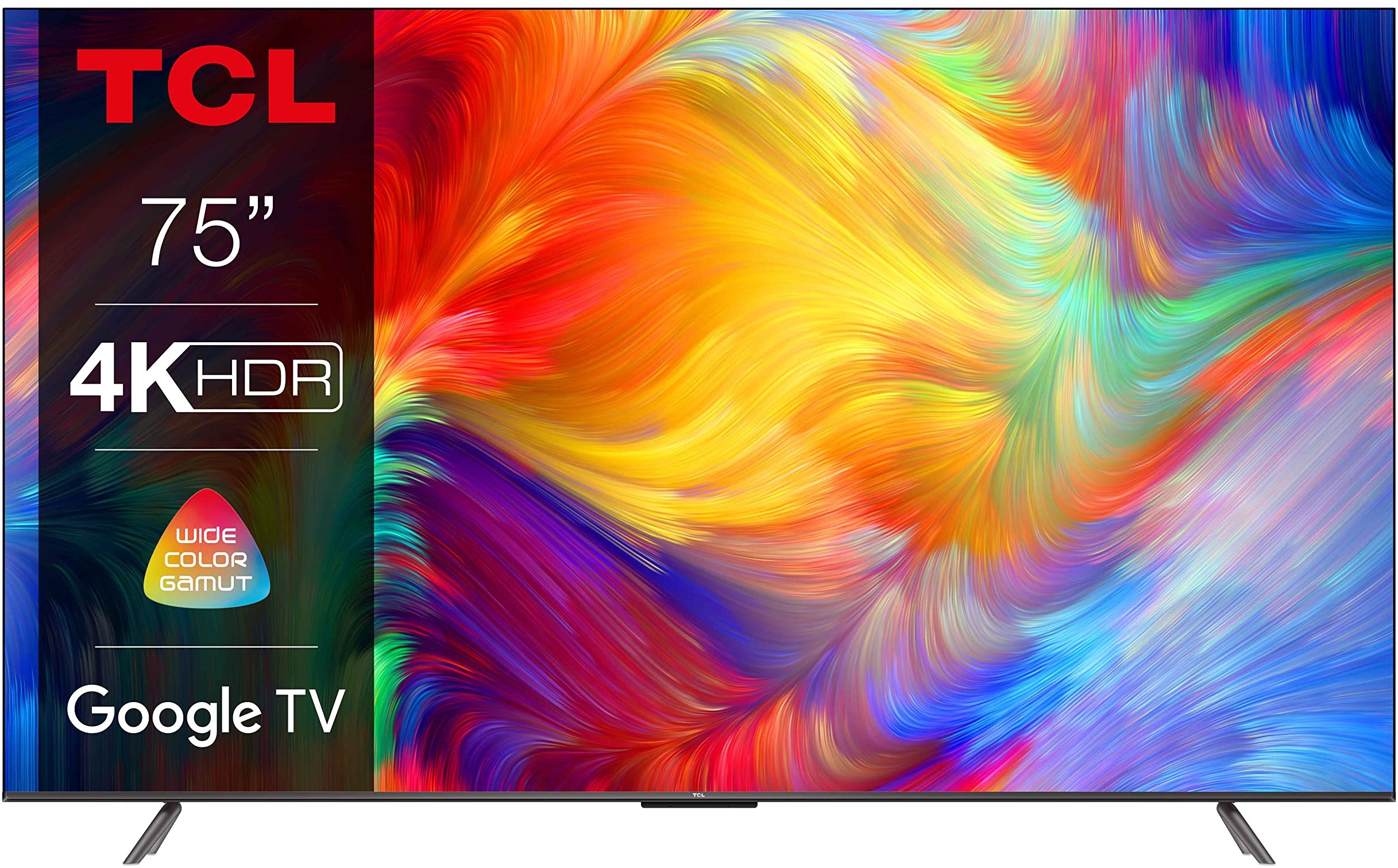 TCL 75P739 75 Zoll Fernseher, 4K HDR, Ultra HD, Smart TV Powered by Google TV, Rahmenloses Design (Dolby Vision & Atmos, Freihändige Sprachsteuerung, Kompatibel mit Google Assistant & Alexa)