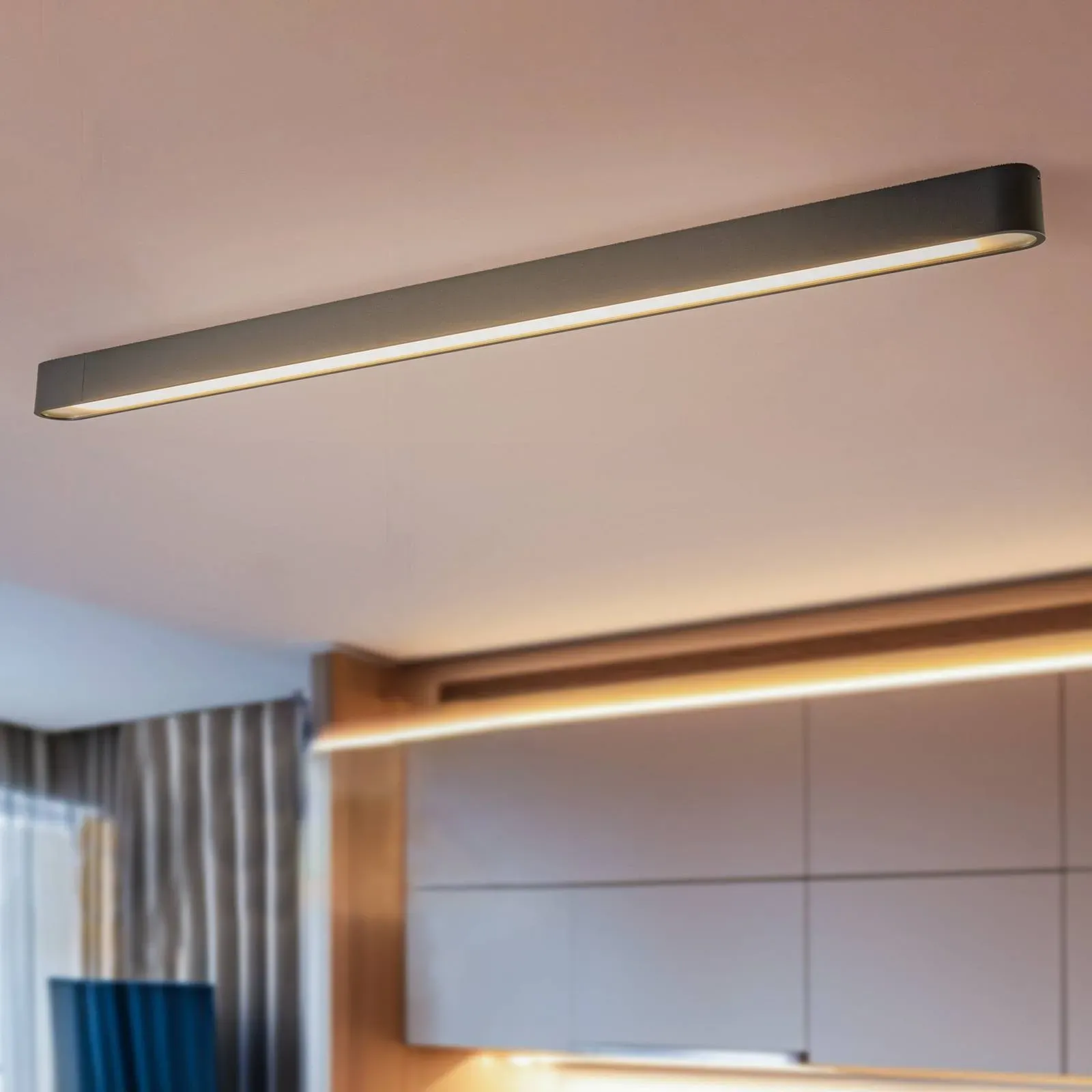 Deckenlampe Soft Nowodvorski Lighting, schwarz, für Wohn- / Esszimmer, Aluminium, Modern, Deckenlampe - 125 cm - 6 cm - 6 cm