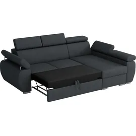 Mirjan24 Eckcouch Cord 2-Sitzer Grau