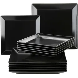 Mäser Teller-Set, Porzellan Manhattan City Schwarz