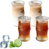 LuxusKollektion Latte-Macchiato-Glas 2er Latte Macchiato Gläser 400ml Cappuccino Teegläser Kristall