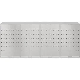 vidaXL Wagenmüllbehälter 272 x 77,5 x 115,5 cm silber