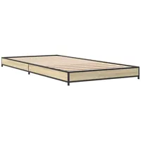 VidaXL Bettgestell Sonoma-Eiche 90x190 cm Holzwerkstoff und Metall