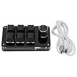 Pissente Einhändig Programmierbare Makro-Tastatur, 6 Tasten, MINIMakro, Mechanische Gaming-Tastatur, Einhändige Mechanische Tastatur, Programmierbare Tastatur mit (Black)