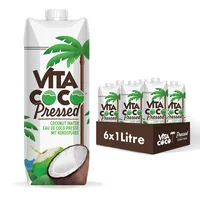 Vita Coco - gepresstes Kokoswasser 6x1L, natürlich hydrierend mit Wasser, Kokoswasserkonzentrat, Kokosnusspüree, Fructose (<1%), Vitamin C, Stabilisator: Gellangummi