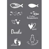 Rayher 45134000 Siebdruck-Schablone Anlass A5, 1 Schablone+1 Rakel, SB-Btl