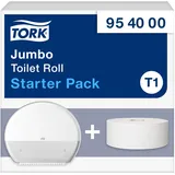 Tork Jumbo-Toilettenpapierrolle Starter Pack - 954000 - T1 + Toilettenpapier-Nachfüllung (360 m)