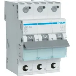 Hager MBS320 Leitungsschutzschalter 3 polig 6kA B-Charakteristik 20A QuickConnect 3 Module.Leitungsschutzschalter mit QuickConnect-Klemme nach DIN EN