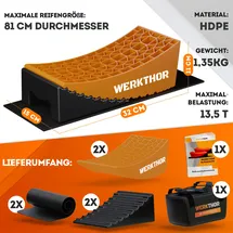 werkthor Auffahrkeile 2er Set 15 x 11 cm Orange