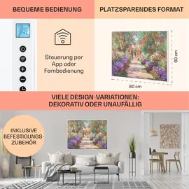 Klarstein Infrarotheizung mit Thermostat, 500W Elektroheizung, Smart Home Bild-Infrarotheizung zur Wandmontage, IR mit IoT/WiFi App-Control, Feucht... - Bunt