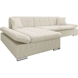 Mirjan24 Ecksofa Malwi Cord mit Bettkasten, und Schlaffunktion Elegante Couch, Poso 100, Seite: Links) montierbar, L-Form, 278x161 cm, Wohnzimmer, Sofas - Couches, Wohnlandschaften, Ecksofas