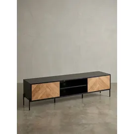 KADIMA DESIGN V-Muster TV-Lowboard 163x40x45 cm Schwarz Metall/Spanplatte