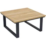 Zebra Belvedere Loungetisch 76x76cm Edelstahl/Teak Natur|Dunkelgrau