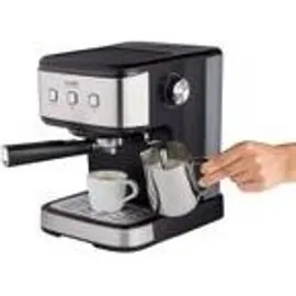 First Austria TZS First Austria Espresso Siebträgermaschine schwarz + 2-in-1 Messlöffel und Tamper