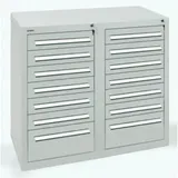 Stumpf Schubladenschrank Serie T-100/35-2, 14 Schubladen lichtgrau (12x100, 2x200mm)