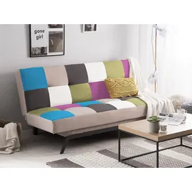 Beliani Schlafcouch Polyester 3-Sitzer Silber