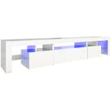 vidaXL TV-Schrank mit LED-Leuchten Hochglanz-Weiß 215x36,5x40 cm