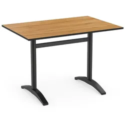 BIG Möbel GmbH Gastro Outdoor Terrassentisch Rene Double | klappbar | 120x70 cm | HPL Compact Eiche Natur | Made in Germany