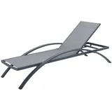 Harms Import Sonnenliege ALU anthrazit RATTAN-Optik Garten Veranda Balkon Relax-Liege