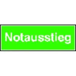 Rettungsschild "Notausstieg" Alu 300x105mm