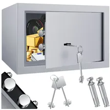Kesser KESSER® Möbeltresor mit Doppelbartschloss, Safe Geldschrank Boden-Wandtresor Wandsafe 30x20x20cm ink. 2 x Schlüssel & Befestigungsschraube,