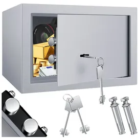 Kesser KESSER® Möbeltresor mit Doppelbartschloss, Safe Geldschrank Boden-Wandtresor Wandsafe 30x20x20cm ink. 2 x Schlüssel & Befestigungsschraube,
