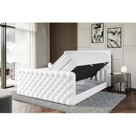 altdecor Boxspringbett, Weiß Hochglanz, Holzwerkstoff, Höhe ca. 20 cm, 140x200 cm, Schlafzimmer, Betten, Boxspringbetten