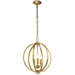 Licht-Erlebnisse Pendelleuchte ILLUSION 3x E14 bis 60W Messing brüniert Stahl LE121096