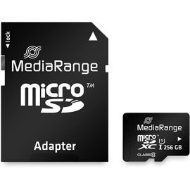 MediaRange Micro SDXC Karte 256GB UHS-1 Cl.10 inkl. Adapter Multimedia-Technik SD Karten