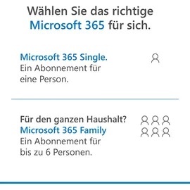 Microsoft 365 Family 6 Benutzer 12 Monate PKC DE