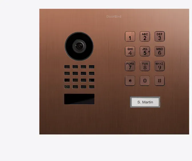 DoorBird D1101KH Modern Unterputz IP Video Türsprechanlage Bronze-Optik als PVD Beschichtung, Edelstahl, gebürstet