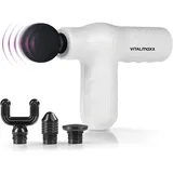 VITALmaxx Mini Massagepistole Massagegerät Akku Massage Gun weiß 4 Aufsätze