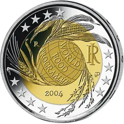 2 Euro Gedenkmünze "Welt-Ernährungsprogramm" 2004 aus Italien