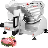 Vevor - Kommerzieller Fleisch Allesschneider 200 w, Elektrische Aufschnittmaschine Lebensmittelschneider mit 20,32 cm-Kohlenstoffstahlklinge, 0–12 mm