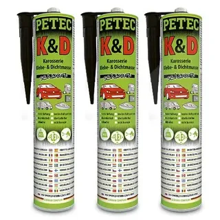 Petec K+D Karosserie Kleb- Dichtmasse, schwarz,310ml
