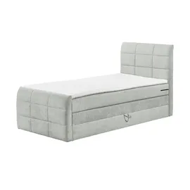 Uno Boxspringbett mit Bettkasten ¦ grau ¦ Maße (cm): B: 103 H: 113
