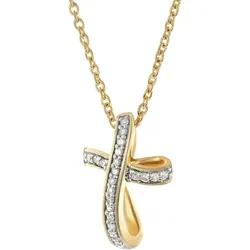 GLIZZ GL8642 Damen-Halskette mit Diamant-Kreuz Gold 333/8K