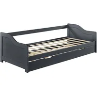 [en.casa] Sofabett 90 x 200 cm Dunkelgrau