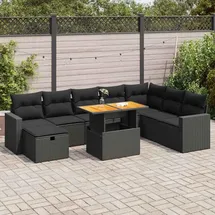 vidaXL Garten-Lounge-Set 9-tlg. schwarz