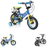 Byox Kinderfahrrad 12 Zoll Prince, sportliches Design, Stützräder, Kettenschutz blau