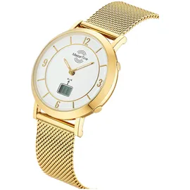Master Time MTLA-10949-12M Damenuhr Funk Advanced Mesh-Band Goldfarben