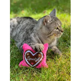 Aumüller Katzenspielkissen SPATZL - Schmuseplüsch mit Dinkel- und Baldrianfüllung