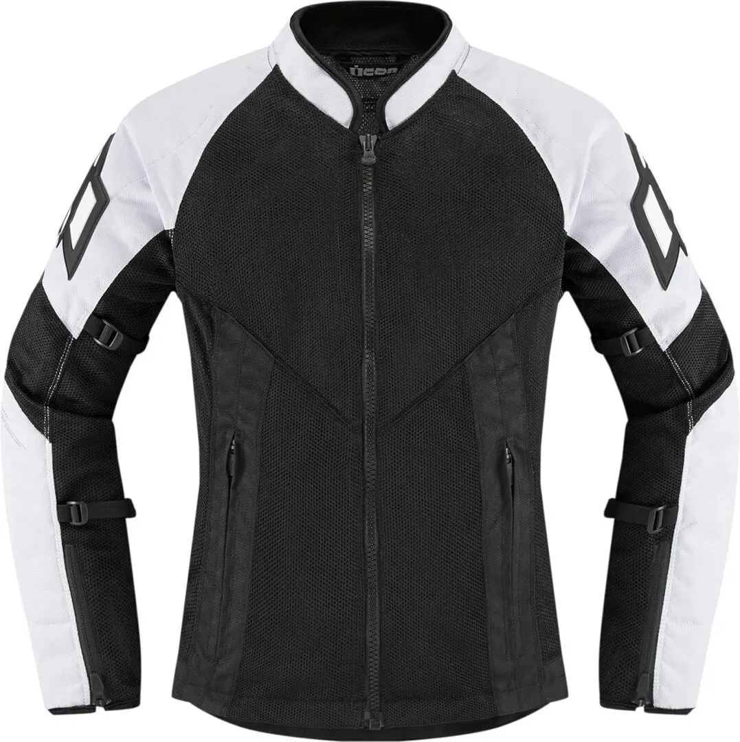 Icon Mesh AF 2023 Damen Motorrad Textiljacke, schwarz-weiss, Größe M