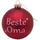 Buri Glas-Weihnachtsbaumkugeln rot mit Spruch ∅ 10cm Christbaumschmuck Geschenk Deko