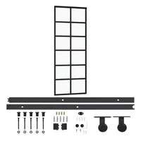 vidaXL Schiebetür mit Beschlag ESG-Glas & Aluminium 76x205 cm